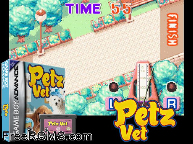 Petz Vet(Rising Sun) Gameboy Advance game showing 3D box cover and gameplay screenshot