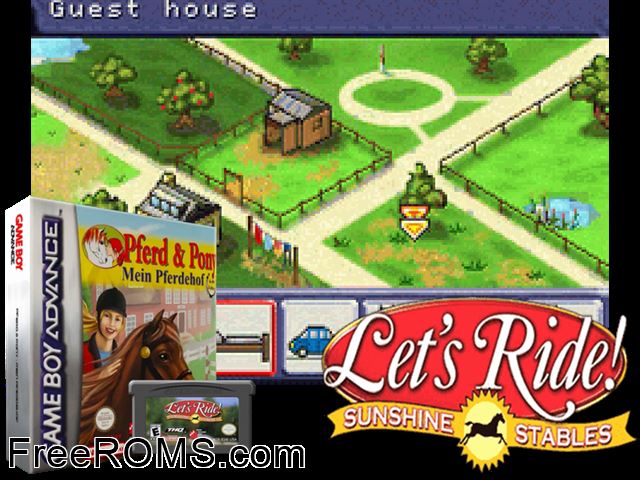 Pferd And Pony - Mein Pferdehof Gameboy Advance game showing 3D box cover and gameplay screenshot