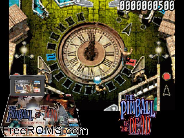 Pinball Of The Dead, The (Japan) Gameboy Advance game showing 3D box cover and gameplay screenshot