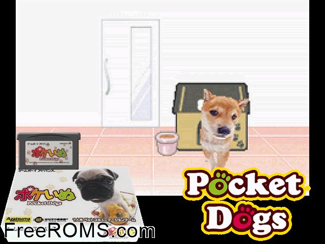 Poke Inu (Japan) Gameboy Advance game showing 3D box cover and gameplay screenshot
