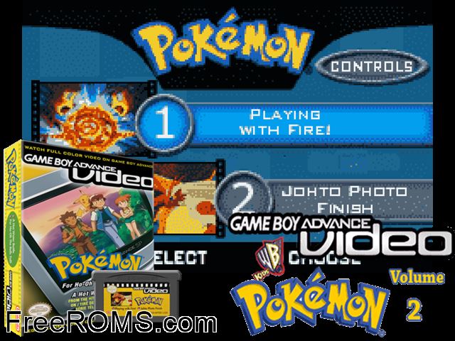 Pokemon: Volume 2 (Video) Gameboy Advance game showing 3D box cover and gameplay screenshot