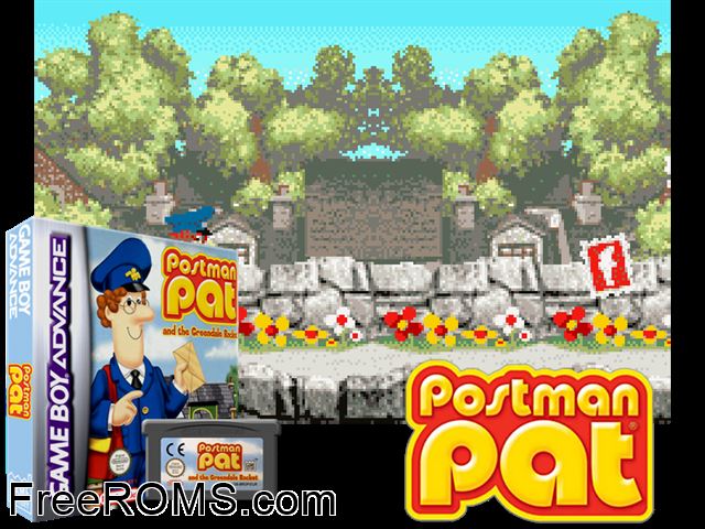 Postman Pat And The Greendale Rocket Gameboy Advance game showing 3D box cover and gameplay screenshot