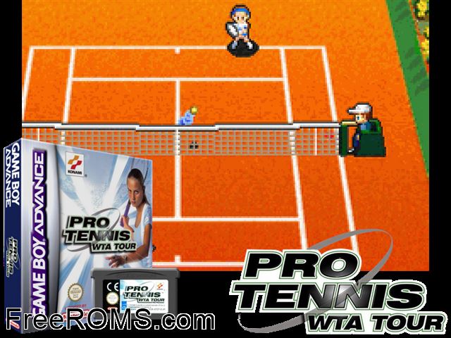 Pro Tennis Wta Tour Gameboy Advance game showing 3D box cover and gameplay screenshot