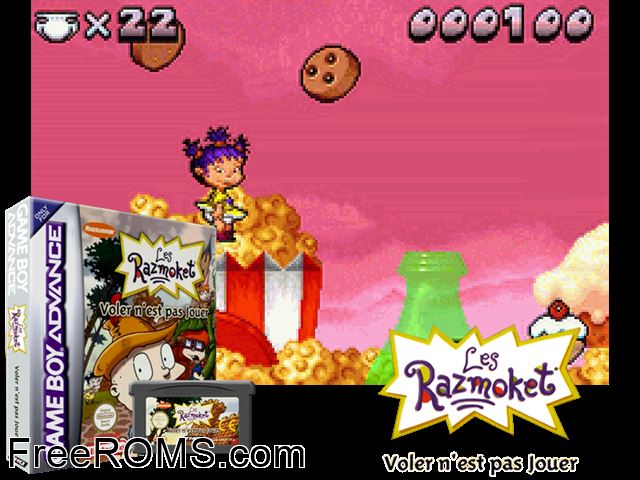 Razmoket, Les - Voler N'Est Pas Jouer (France) Gameboy Advance game showing 3D box cover and gameplay screenshot
