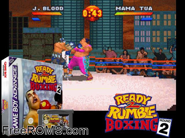 Ready 2 Rumble Boxing - Round 2 Gameboy Advance game showing 3D box cover and gameplay screenshot