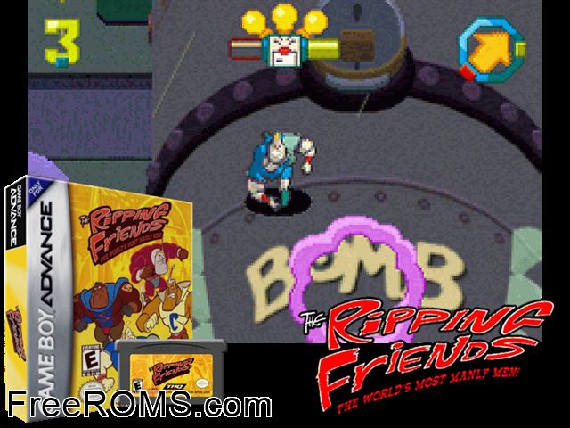 Ripping Friends, The Gameboy Advance game showing 3D box cover and gameplay screenshot
