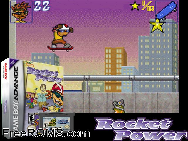 Rocket Power - Dream Scheme Gameboy Advance game showing 3D box cover and gameplay screenshot