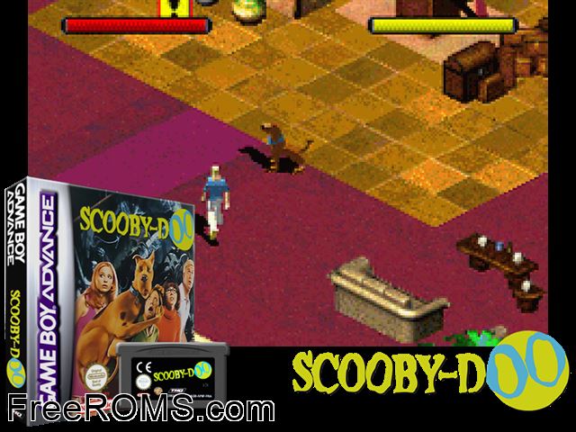 Scooby-Doo (France) Gameboy Advance game showing 3D box cover and gameplay screenshot