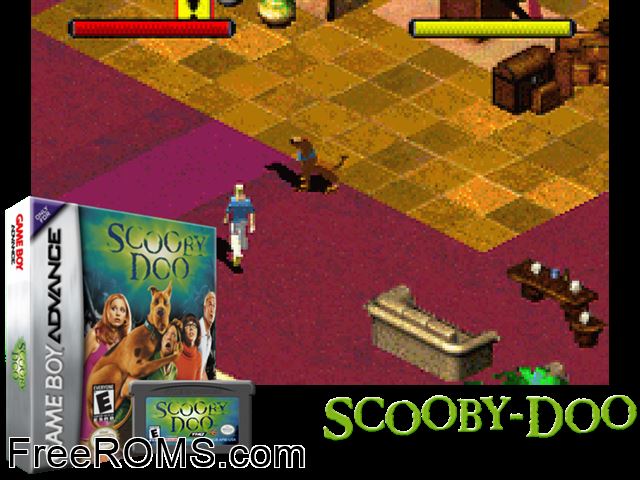 Scooby-Doo (Spain) Gameboy Advance game showing 3D box cover and gameplay screenshot