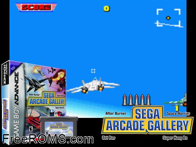 Sega Arcade Gallery Gameboy Advance game showing 3D box cover and gameplay screenshot