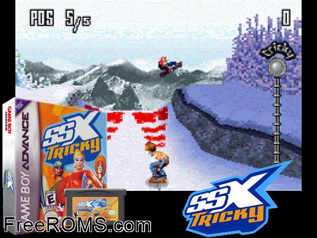Ssx Tricky Gameboy Advance game showing 3D box cover and gameplay screenshot