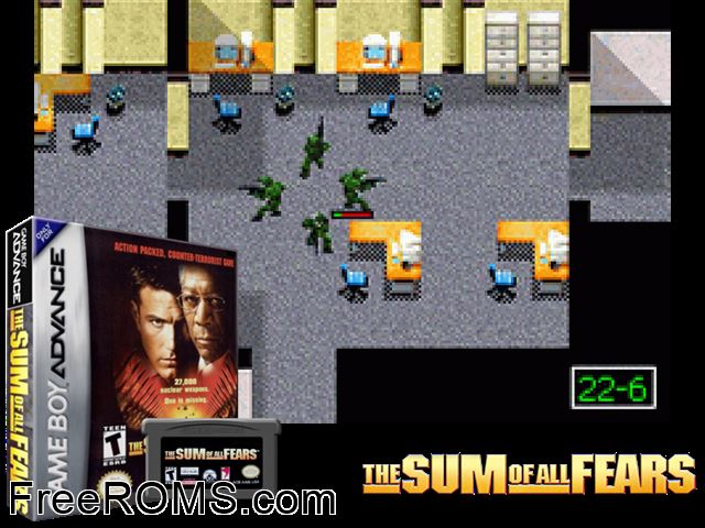 Sum Of All Fears, The Gameboy Advance game showing 3D box cover and gameplay screenshot