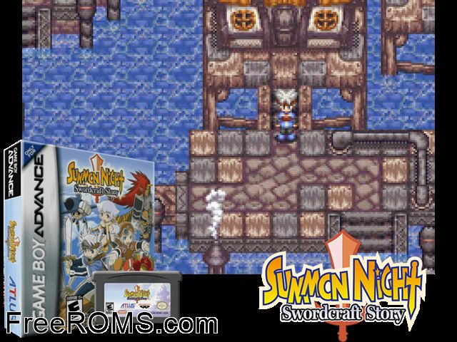 Summon Night Gameboy Advance game showing 3D box cover and gameplay screenshot