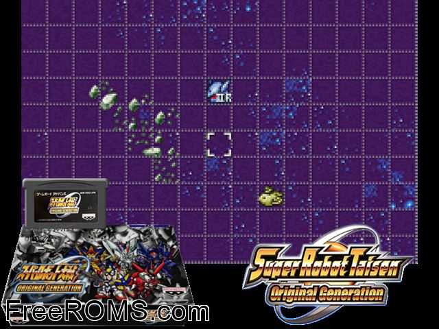 Super Robot Taisen - Original Generation (Japan) Gameboy Advance game showing 3D box cover and gameplay screenshot