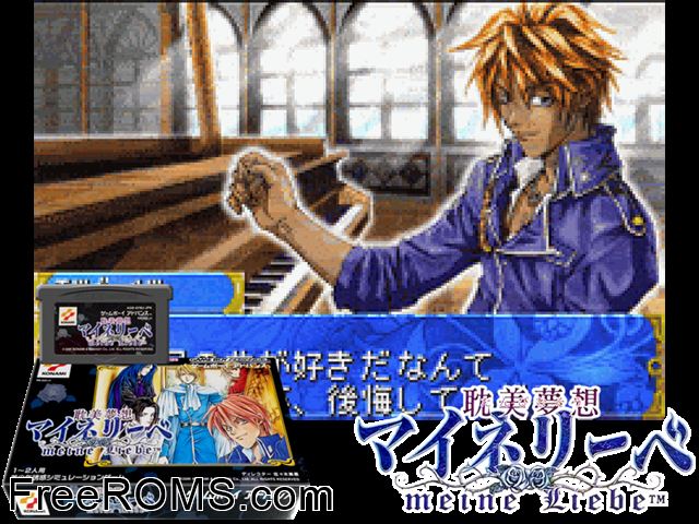 Tanbi Musou - Meine Liebe (Japan) Gameboy Advance game showing 3D box cover and gameplay screenshot
