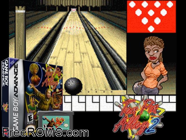 Ten Pin Alley 2 Gameboy Advance game showing 3D box cover and gameplay screenshot