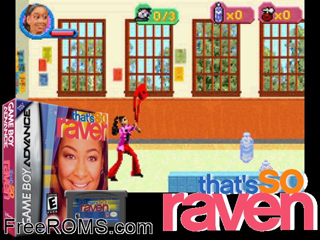 That's So Raven Gameboy Advance game showing 3D box cover and gameplay screenshot