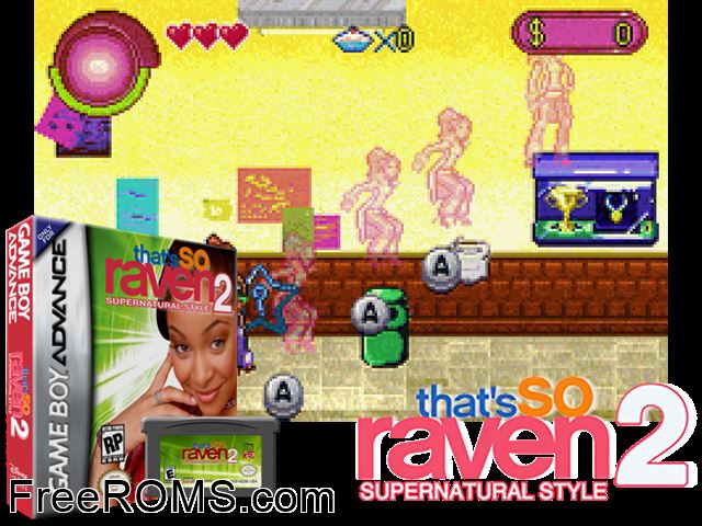 That's So Raven 2 - Supernatural Style Gameboy Advance game showing 3D box cover and gameplay screenshot