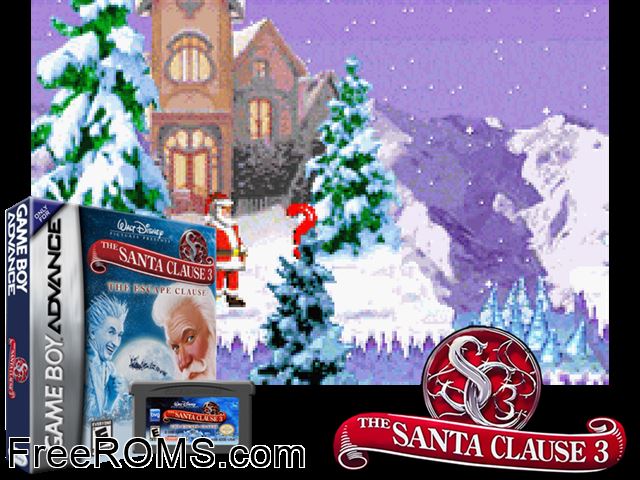 The Santa Clause 3 - The Escape Clause Gameboy Advance game showing 3D box cover and gameplay screenshot
