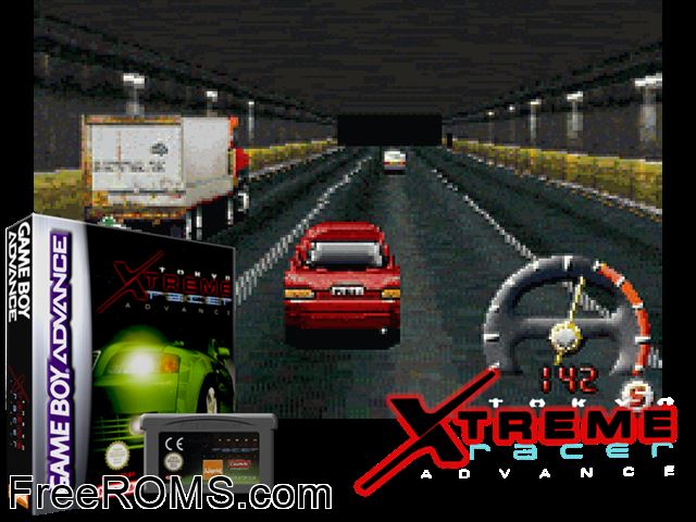 Tokyo Xtreme Racer Advance Gameboy Advance game showing 3D box cover and gameplay screenshot