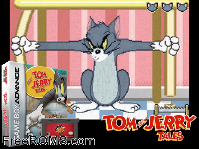 Tom And Jerry Tale Gameboy Advance game showing 3D box cover and gameplay screenshot