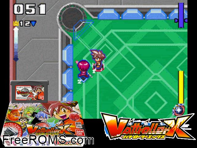Vattroller X (Japan) Gameboy Advance game showing 3D box cover and gameplay screenshot