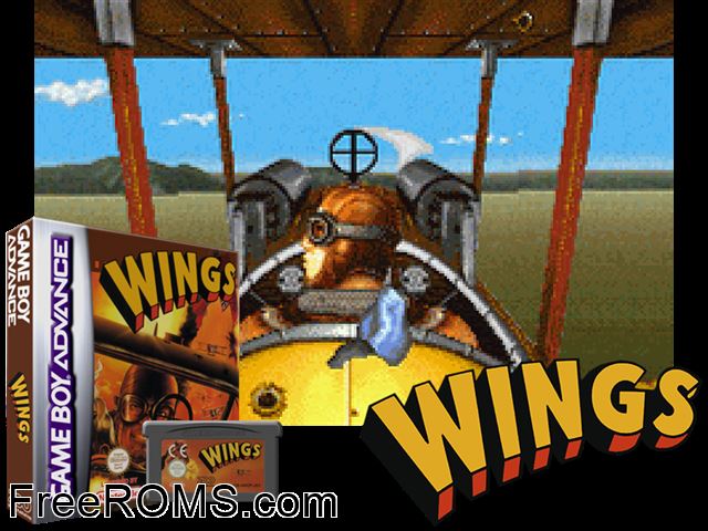 Wings Gameboy Advance game showing 3D box cover and gameplay screenshot
