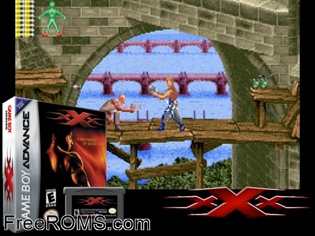 XXX (France) Gameboy Advance game showing 3D box cover and gameplay screenshot