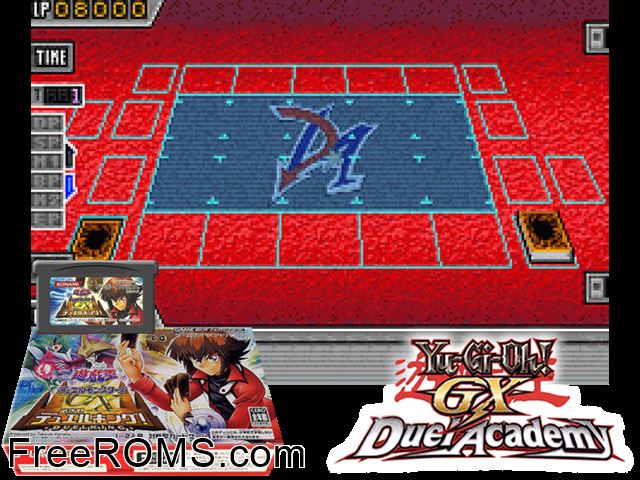 Yu-Gi-Oh! Duel Monsters Gx - Mezase Duel King (Japan) Gameboy Advance game showing 3D box cover and gameplay screenshot