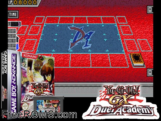 Yu-Gi-Oh! Gx - Duel Academy Gameboy Advance game showing 3D box cover and gameplay screenshot