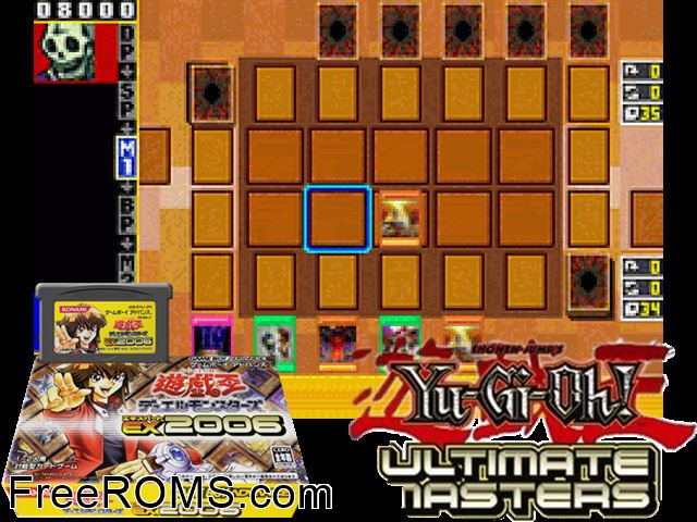 Yu-Gi-Oh! - Duel Monsters Expert 2006 (Japan) Gameboy Advance game showing 3D box cover and gameplay screenshot