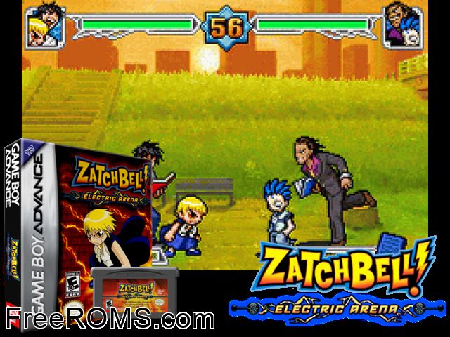 Zatchbell! - Electric Arena Gameboy Advance game showing 3D box cover and gameplay screenshot