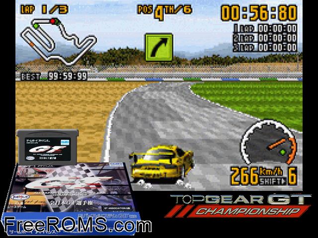 Zen-Nihon Gt Senshuken (Japan) Gameboy Advance game showing 3D box cover and gameplay screenshot