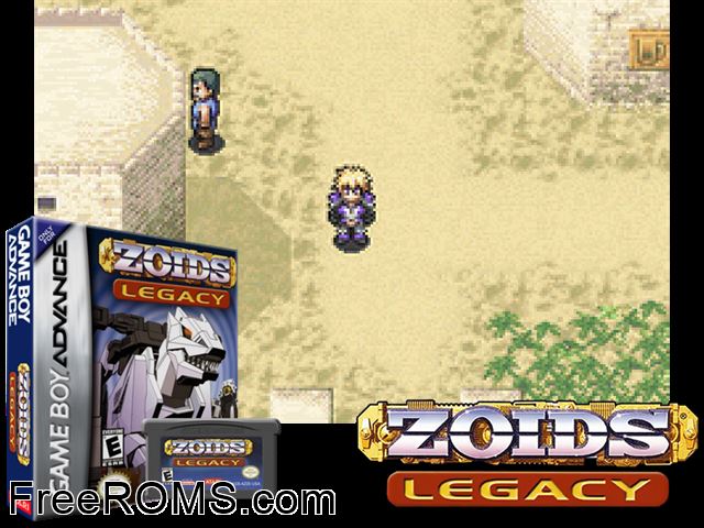 Zoids Legacy Gameboy Advance game showing 3D box cover and gameplay screenshot