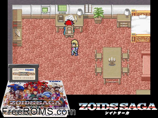 Zoids Saga (Japan) Gameboy Advance game showing 3D box cover and gameplay screenshot