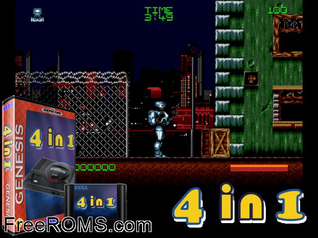 4-in-1 Genesis game showing 3D box cover and gameplay screenshot