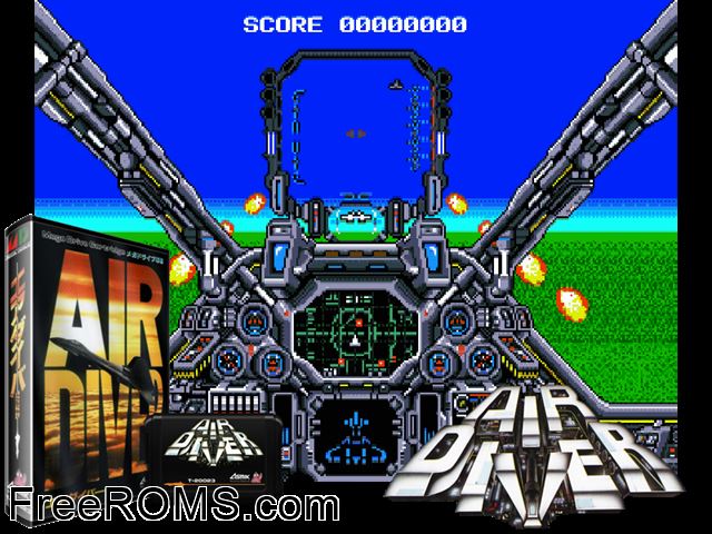 Air Diver (Japan) Genesis game showing 3D box cover and gameplay screenshot