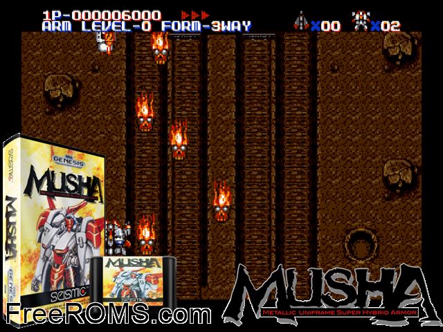Aleste Jap Genesis game showing 3D box cover and gameplay screenshot