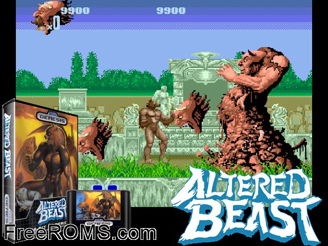 Altered Beast Jap Genesis game showing 3D box cover and gameplay screenshot