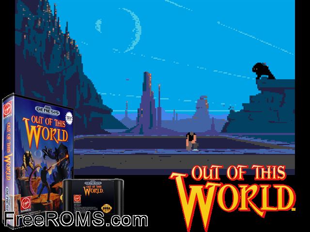 Another World Genesis game showing 3D box cover and gameplay screenshot