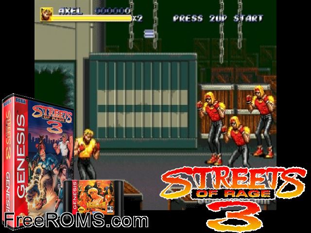 Bare Knuckle III (Beta) Genesis game showing 3D box cover and gameplay screenshot