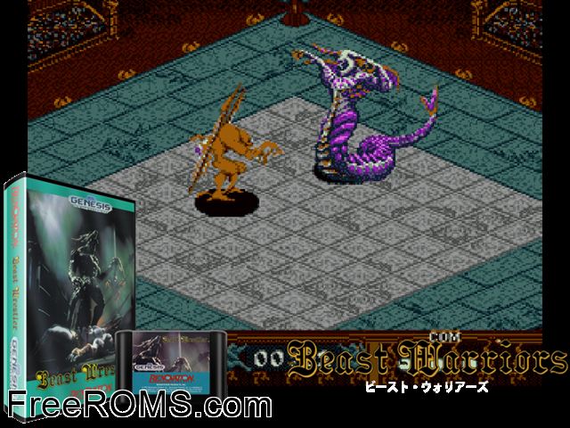 Beast Wrestler Genesis game showing 3D box cover and gameplay screenshot