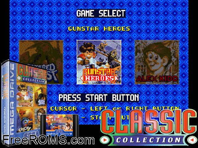 Classic Collection Genesis game showing 3D box cover and gameplay screenshot