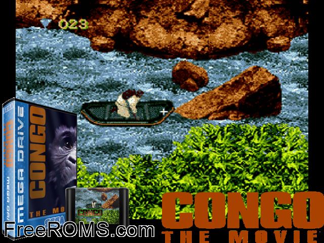 Congo - The Game (Beta) Genesis game showing 3D box cover and gameplay screenshot