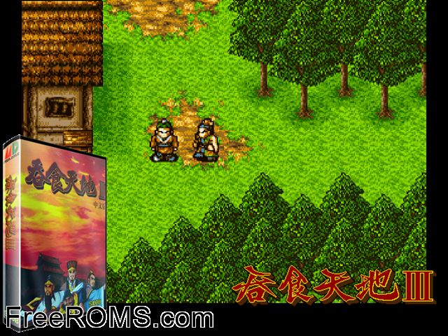Conquering the World III Genesis game showing 3D box cover and gameplay screenshot