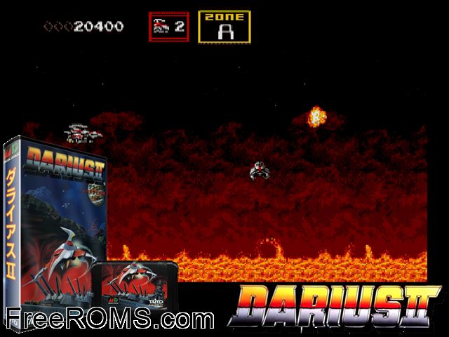 Darius II Jap Genesis game showing 3D box cover and gameplay screenshot