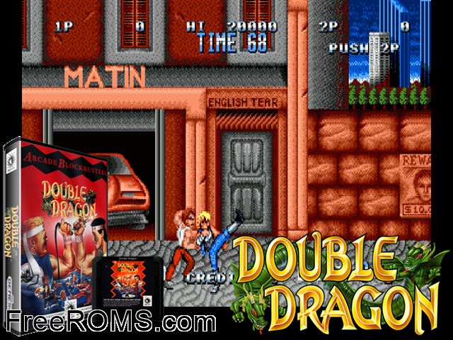 Double Dragon Jap Genesis game showing 3D box cover and gameplay screenshot