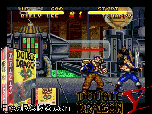 Double Dragon V Genesis game showing 3D box cover and gameplay screenshot