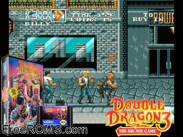 Double Dragon III Genesis game showing 3D box cover and gameplay screenshot