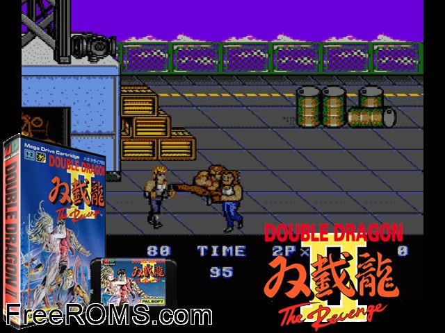 Double Dragon II Jap Genesis game showing 3D box cover and gameplay screenshot